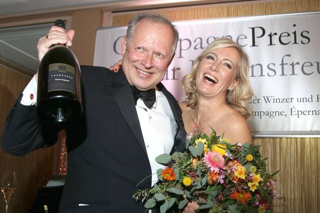 Axel Milberg mit Gattin Judith bei der Verleihung vom Champagne-Preis für Lebensfreude im Hotel Louis C. Jacob. Hamburg, 03.03.2014 Foto:xgbrcix xFuturexImage