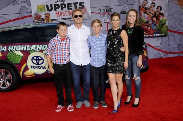 Candace Cameron Bure, husband Valeri Bure, daughter Natasha, sons Lev & Maksim MUPPETS MOST WANTED FILM PREMIERE Hollywood  Patrick Rideaux PicturePerfect