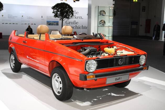 Schnittmodell des VW Golf LS (Baujahr 1975, Golf 1), Techno Classica Essen (26. - 30.03.2014), Messe Essen, Siha, Oldtimer Oldtimermesse klassische Autos Autoausstellung, Essen (D).