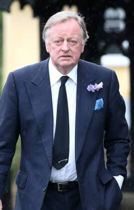 Andrew Parker Bowles arriving at the funeral of Mark Shand at Holy Trinity Church, Stourpaine, Dorset, United Kingdom, Thursday, 1st May 2014. StephenxLockx xi-Images  IIM-2161-0035