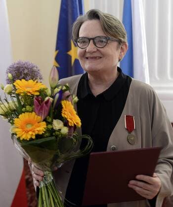 Polish director and screenwriter Agnieszka Holland received the Polish state award Bene merito for boosting Poland s prestige abroad at the Polish embassy in Prague, Czech Republic, June 6, 2014. (CTKxPhoto MichalxKrumphanzl) CTKPhotoOF201406061031601  kru 4 K