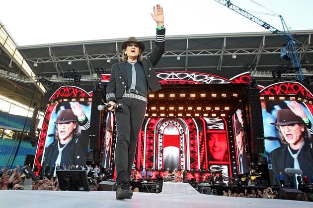Sänger Udo Lindenberg. Sänger Udo Lindenberg während eines Konzertes mit dem Panikorchester im Rahmen seiner LIVE STADION TOUR 2014 am 13.06.2014 vor 45.000 Fans in der 2-fach ausverkauften Red Bull Arena Leipzig.