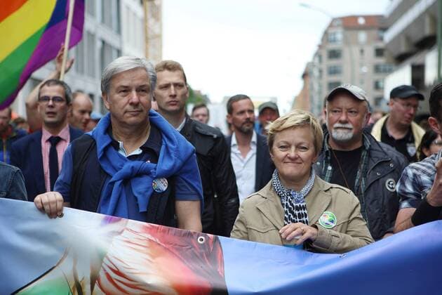 Christopher Street day in Berlin, GER,Deutschland,Berlin 20140621, Schwulen und Lesben Demonstration, CSD in Berlin, mit Klaus Wowereit, Bürgermeister von Berlin, Romana Pop, Fraktionsvorsitzende von Bündnis 90, Die Grünen im Berliner Abgeordnetenhaus, Renate Künast
