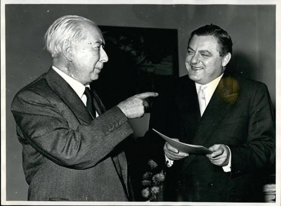 Oct. 21, 1955 - Franz Josef Strauss on Friday received his appointment to the ministry for nuclear problems from Federal President Heuss in Bonn.  - ZUMAk09