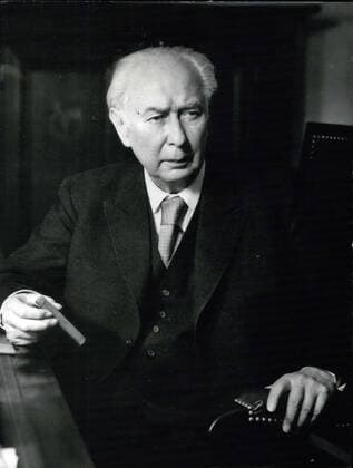 Jan. 26, 1959 - 75th birthday of President Heuss - On January 31st the President of the German Federal Republic will celebrate his 75th birthday. Prof. Theodor Heuss. Keystone-picture of Jan. 26th 59  - ZUMAk09