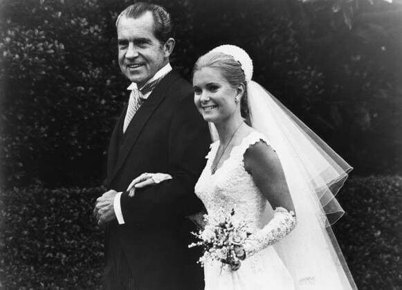 RICHARD NIXON (January 9, 1913 to April 22, 1994) was the 37th President of the United States (1969 to 1974), having formerly been the 36th Vice President of the United States (1953 to 1961). A member of the Republican Party, he was the only President to resign the office as well as the only person to be elected twice to both the Presidency and the Vice Presidency. PICTURED: TRICIA NIXON wedding.  - ZUMAk09