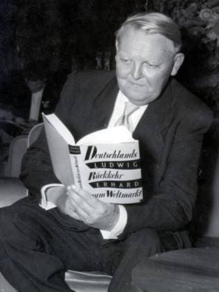 Aug. 21, 1953 - Berlin, Germany - As Germany s minister of economic affairs from 1949 to 1963, LUDWIG ERHARD crafted the plan for West Germany s post-World War II economic recovery, sometimes called the German economic miracle. In 1957 he was named vice chancellor, and in 1963 he succeeded Konrad Adenauer as chancellor. Berlin Germany  - ZUMAk09