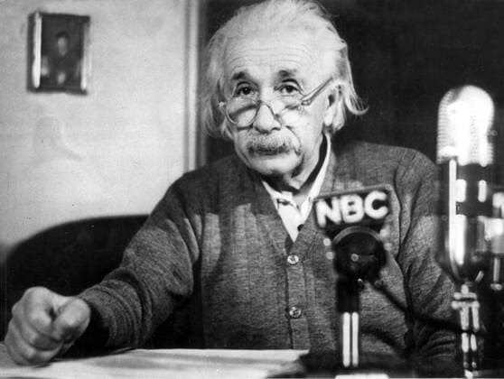 Nov. 15, 1951 - Princeton, NJ, U.S. - Theoretical physicist ALBERT EINSTEIN during the NBC interview on hydrogen bomb in Princeton University. Einstein who s widely regarded as the most important scientist of the 20th century and one of the greatest physicists of all time, produced much of his remarkable work during his stay at the Patent Office and in his spare time. While best known for the Theory of Relativity, he was awarded the 1921 Nobel Prize for Physics. Princeton United States of America  - ZUMAk09