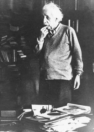 Jan. 1, 1950 - Princeton, NJ, U.S. - A Jewish, German-born theoretical physicist ALBERT EINSTEIN who s widely regarded as the most important scientist of the 20th century and one of the greatest physicists of all time, produced much of his remarkable work during his stay at the Patent Office and in his spare time. While best known for the Theory of Relativity, he was awarded the 1921 Nobel Prize for Physics. Princeton United States of America  - ZUMAk09