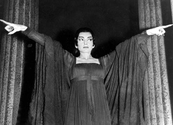 Jan. 1, 1959 - London, England, U.K. - Dramatic opera singer MARIA CALLAS playing Medea in Covent Garden Royal Opera. She remains an icon with an instantly recognizable voice. The first opera singer to be equipped with the ingredients of international celebrity: charisma, glamour, with the touches of scandal and tragedy. Every opera singer has been measured against this powerful role model. London United Kingdom  - ZUMAk09