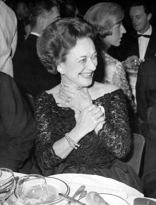 Dec. 4, 1959 - Paris, France - WALLIS SIMPSON the Duchess of Windsor was an American socialite who married the Duke of Windsor, the former King Edward VIII. PICTURED: The Duchess of Windsor at a dinner at the Lido Paris. Paris France  - ZUMAk09