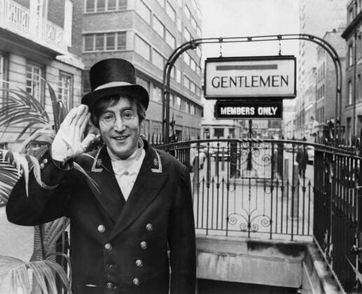 Nov. 29, 1964 - London, England, United Kingdom - Singer JOHN LENNON makes a guest appearance as a nicely dressed W.C. attendant in TV show Not Only... But Also. Today marks the 25th anniversary of the death of JOHN WINSTON LENNON. He was born on Oct. 9th, 1940 in Liverpool and was best known as a singer, songwriter, poet and guitarist for The Beatles. He is recognized as one of the greatest musical icons of the 20th century. On the evening of Dec. 8th, 1980, in New York City, deranged fan Mark David Chapman shot Lennon 4 times in the back and shoulder. Despite extensive resuscitative efforts, Lennon died of shock and blood loss at the age of 40. London United Kingdom  - ZUMAk09