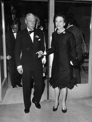 Jan. 1, 1960 - Paris, France - EDWARD VIII had met and fallen in love with a married American woman Mrs WALLIS SIMPSON. Edward realized he had to choose between the Crown and Mrs Simpson who as a twice-divorced woman would not have been acceptable as Queen. Edward was titled the Duke of Windsor and the two wed. PICTURED: The Duke and Duchess of Windsor leave the cinema after A King s Story - the movie about the Duke s reigning days. Paris France  - ZUMAk09