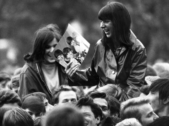 June 25, 1966 - Essen, Germany - THE BEATLES fans pictured during a concert in Essen, Germany. One of the most commercially successful and critically acclaimed bands in the history of popular music, the Beatles led the mid-1960s musical British Invasion into the United States. Essen Germany  - ZUMAk09