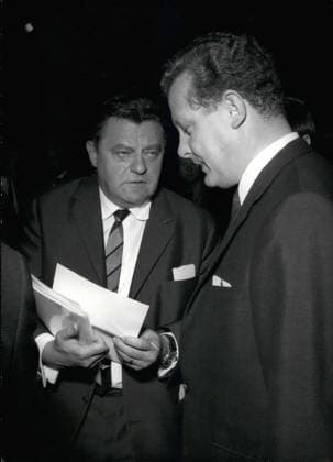 Jun. 13, 1969 - The CSU began the campaign for the federal election in Munich with their party convention. Federal Finance Minister and Party Chairman Franz Josef Strau? opened the convention after internal proceedings. Over 600 delegates and around 1500 guests had come to the Bavarian capital for this purpose. Throughout the conference the delegates for the varying posts were discussed. On the second day Alfons Goppel was selected as Speaker of the Bavarian Prime Minister, Strau? as CSU-Party Chairman and Kiesinger as Chancellor. Pictured:Franz Josef Strau? in conversation with CSU General Secretary Max Streibl(right)  - ZUMAk09