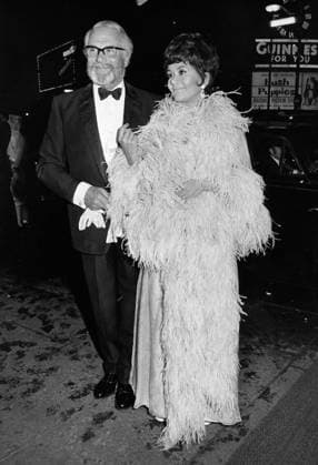 Sep 15, 1969; London, ENG, UK; Actor LAURENCE OLIVIER (1907-89) and his wife actress JOAN PLOWRIGHT arriving at the World Premiere of Battle of Britain held at the Dominion Theatre. London UK  - ZUMAk09