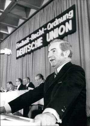 Jun. 06, 1971 - Foundation Of The German Union : Recently a new party was founded in Dusseldorf (Germany). The German Union which calls itself patriotic central and which consists almost only of former FDP-membbers (Free Democrats) intends to collect the liberal-national force of the German People and to stand up for a future constructive Policy Former FDP-Member Siegfried Zoglmann who gave rise to common last year by the formation of the National-Liberal-Action was elected as chairman. Phot shows Siegfried Zoglmann, chairman of th new party German Union  - ZUMAk09