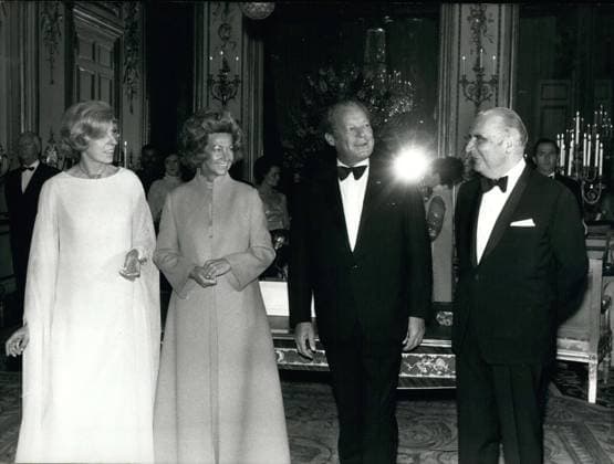 Jan. 23, 1972 - Chancellor of Germany Willy Brandt and his wife were the guests of President and Mrs Pompidou at the Elysee Palace for dinner. Brandt will leave the capital tonight after one more meeting with the President.  - ZUMAk09
