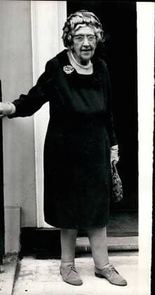Oct. 10, 1970 - Agatha Christie Is 80 Today - And Her 80th. Novel Is Published: Agatha Christies, the world famous thriller writer, today celebrated her 80th. birthday - and also the publication of her 80th. novel, and attended a private party given to mark the occasion by Collins, the publishers, at St. James Place, London. Photo shows Agatha Christie arriving for today s private party.  - ZUMAk09