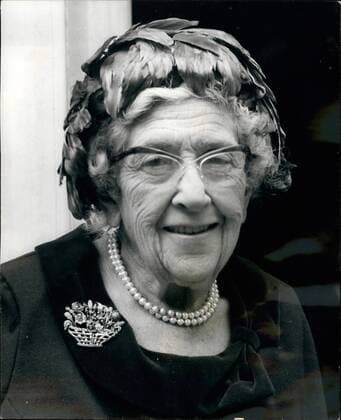 Oct. 10, 1970 - Agatha Christie Is 80 Today - And Her 80th. Novel Is Published: Agatha Christie, the world famous thriller writer - today celebrated her 80tj. birthday - and also the publication of her 80th. novel, and attended a private party given to mark the occasion by Collins, the publishers, at St. James Place, London. Photo shows Agatha Christie - gives a birthday smile when she arrived for today s party.  - ZUMAk09