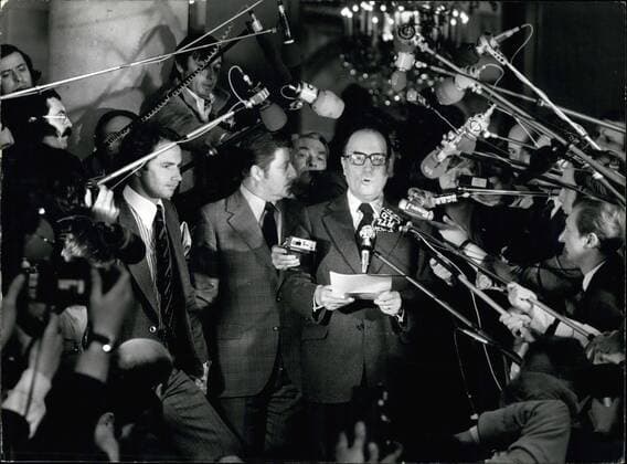 Mar. 29, 1978 - Francois Mitterand Speaking to Journalists at the Elysee Palace  - ZUMAk09