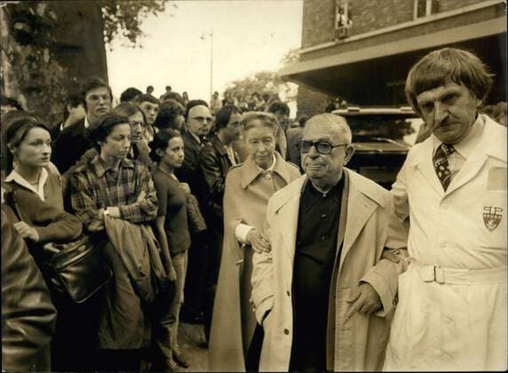 Sep. 28, 1979 - Sartre and Simone de Beauvoir at Pierre Goldman s Funeral  - ZUMAk09
