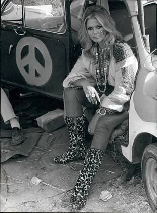 May 05, 1960 - Rome, November 1967 - Beautiful blonde actress Julie Fair in the film The Prophet in which she appears as a fine (!) hippy girl. The film was turned in the ghiipy camp near Rome.a  - ZUMAk09