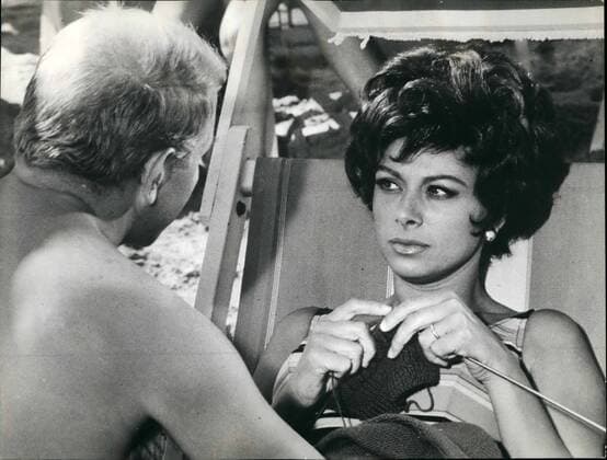 Oct. 10, 1965 - Rome, October 1965 - The big parasol is the title of the film that Sandra Milo turns in the Adriatic riviera. The film recounts the story of a marriage in crisis after seven years. Tart~~~ of Sandra Milo, are E.M. Salerno and Jean Sorel. Sandra Milo and E.M. Salerno (her husband in the film)  - ZUMAk09