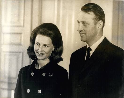 Mar. 03, 1968 - Crown Prince Harald of Norway Engaged.: Crown Prince Harald of Norway, 31, and Miss Sonja Haraldsen, 30, after the announcement of their engagement of Tuesday. The couple will marry at the end of August or early September.  - ZUMAk09