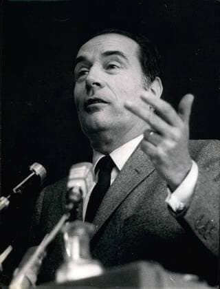 Jun. 13, 1971 - More than a 1000 delegates participated in the 3-day conference held by the United Socialist Parties in an effort to get politicians to adopt their party s statutes after hearing elaborate explanations of them. Francois Mitterrand, a member of the Republican Convention, is pictured giving a speech.  - ZUMAk09