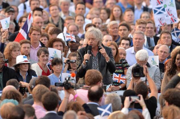 . 15 09 2014. London, United Kingdom. Bob Geldof speaks at the Scotland Rally - Let s Stay Together in Trafalgar Square, London, UK.  xBenxStevensx xi-Imagesx IIM-2974-0001