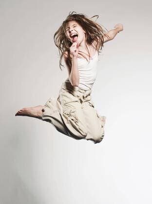 Girl (10-11) jumping and singing model released  FMKF00119