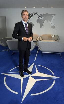 Interview mit Anders Fogh Rasmussen , Generalsekretär der NATO , am Montag (18.08.2014) in Brüssel Belgien