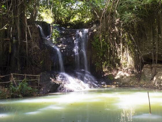 Caribbean, Lesser Antilles, Saint Lucia, Waterfall in the rain forest  AMF002087