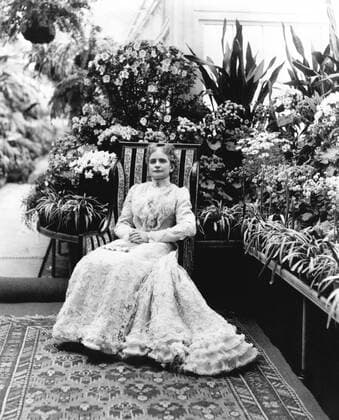 Washington, D.C.: c. 1900. Ida Saxton McKinley in the Conservatory of the White House. She suffered from epilepsy, and was a semi-invalid during her years as the First lady. 990_16_X-McKinley-William_1HR