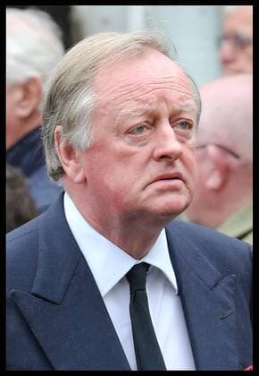 24 10 2014. Woodstock, United Kingdom. Andrew Parker Bowles leaves St.Mary Magdalene church in Woodstock, Oxfordshire after the funeral service of the Duke of Malborough .  xStephenxLockx xi-Imagesx IIM-3318-0040