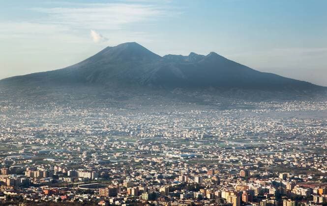 Vesuvius, the volcano of Naples in Italy with the Vesuvian towns  1085302843