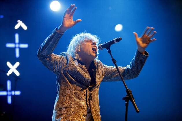 Boomtown Rats in concert London. UK. Sir Bob Geldof of The Boomtown Rats performing live at The Kentish Town Forum in London, United Kingdom on November 7, 2014. LMK318-50042-101114 