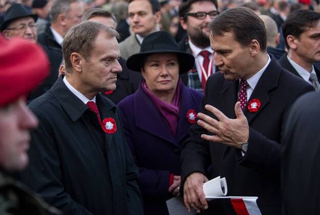 Independance Day in Poland Donald Tusk, Hanna Gronkiewicz Waltz, Radoslaw Sikorski Celebration marking the Independance Day on November 11, 2014 in Warsaw, Poland. EN_01153270_0016 