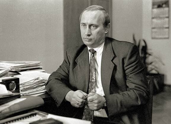 First Deputy Chairman of the Government of St. Petersburg, the chairman of the Foreign Relations Committee, Vladimir Putin, in his office in the Smolny PhotoagencyxInterpress 