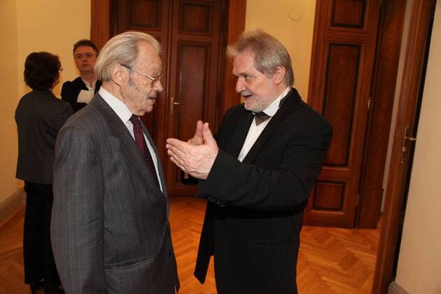 Friedrich CERHA Wien, MV, 27. 11. 2011 Friedrich CERHA, Peter EÖTVÖS, Peter EOTVOS
