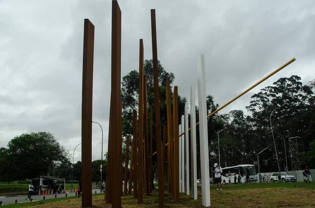 SAO PAULO, Brazil - 12 14 2014: MONUMENT TO THE DEAD POLITICAL - was created in Ibirapuera Park, downtown São Paulo, monument to 463 dead and missing during the military dictatorship in Brazil, the period from (1964-85) .  Gero