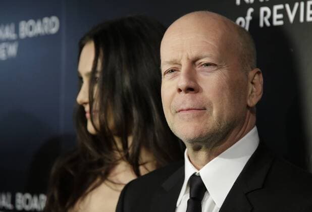 Emma Heming-Willis and Bruce Willis arrive on the red carpet at the 2014 National Board of Review Gala at Cipriani 42nd Street in New York City on January 6, 2015.  NYP20150106142 JOHNxANGELILLO