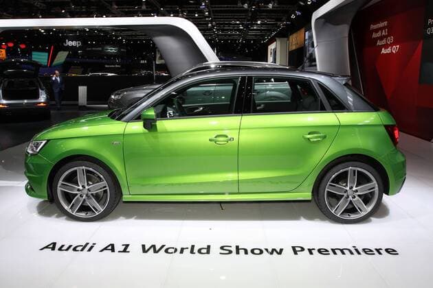 Audi A1 Sportback facelift (Baureihe 8X), Weltpremiere, 93. European Motor Show Brussels, Salon Auto Moto Van, 16.-25.01.2015, Pressetag 15.01.2015, Brüssel (Belgien), Autoausstellung, Messe, Brussels Expo (Heysel),