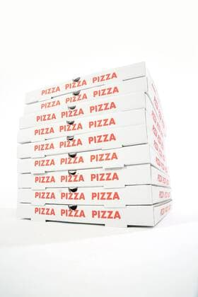 Lieferkartons einer Pizzaria