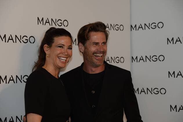 Several celebrities have attended the Mango catwalk during 080 Barcelona Fashion Week on February 2nd, 2015. In the pic: model Mark Vanderloo and wife Robine ManuelxPinillaxP 