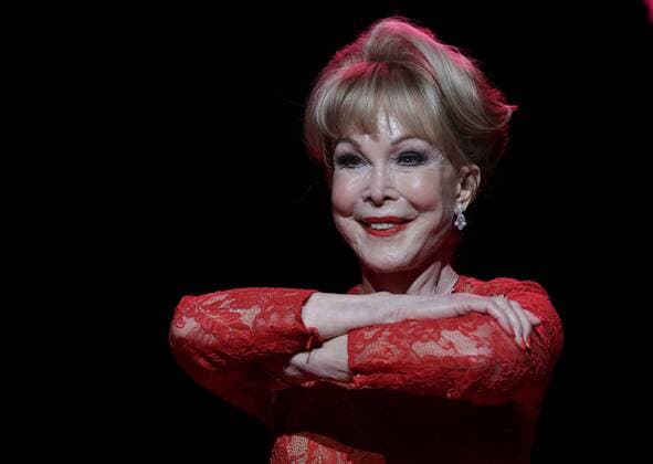 Barbara Eden walks on the runway at the Go Red For Women Red Dress Collection 2015 presented by Macy s fashion show during Mercedes-Benz Fashion Week Fall 2015 in The Theatre at Lincoln Center in New York City on February 12, 2015.  NYP20150212132 JOHNxANGELILLO