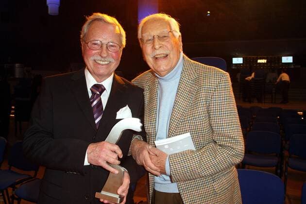 German Synchron Award - Berlin Friedrich Schoenfelder and Eckart Dux attending the GERMAN SYNCHRON AWARD at Kosmos. Berlin 03.04.2008.