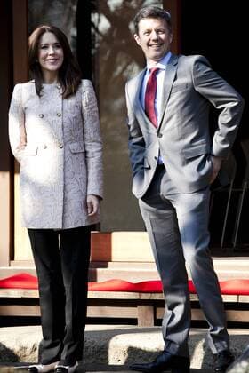 (L to R) Her Royal Highness the Crown Princess Mary Elizabeth Donaldson and His Royal Highness the Crown Prince Frederik Andre Henrik Christian attend an event with local children in the traditional Japanese garden of the Asakura family house to help increase awareness about school bullying on March 26, 2015, Tokyo, Japan. The Danish Crown Prince Couple are in Japan for three days, to promote the Danish territory of Greenland, including tourism and it s culture and products, in Japan.  (gxta_danishcrownprincecouplevisitjapan008)