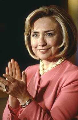 Oct. 22, 1997 - Washington, District of Columbia, United States of America - US first lady Hillary Clinton during a childcare event at the White House October 22, 1997 in Washington, DC. Washington United States of America - ZUMAe02_